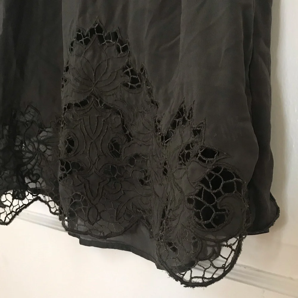ASTR forest green crochet trim sheer overlay top - Picture 8 of 11